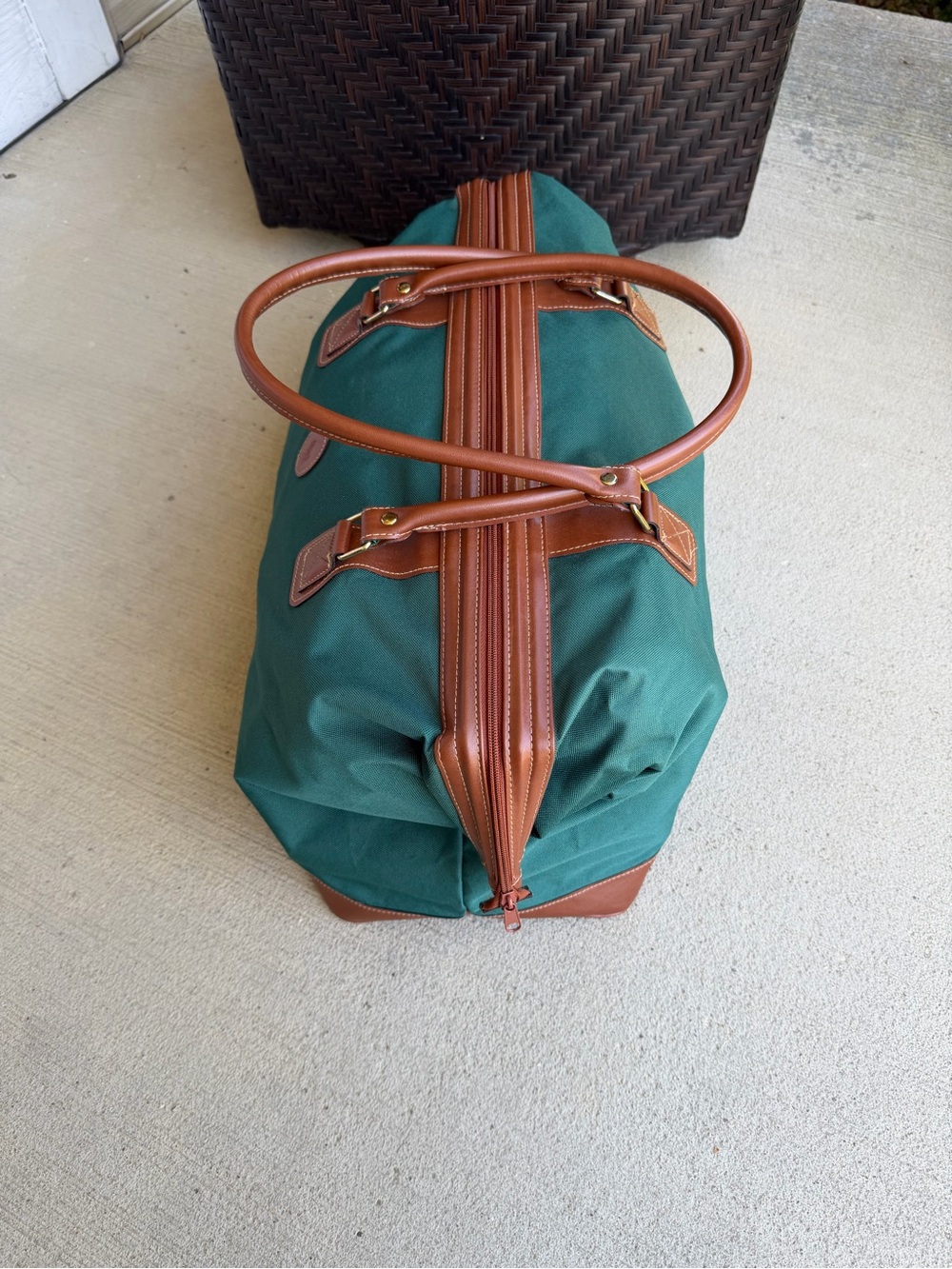 Vintage Polo Ralph Lauren Duffle Bag Mens Green Canvas Large Weekender 90s - Picture 6 of 14